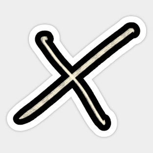 Hand Drawn Letter X Sticker